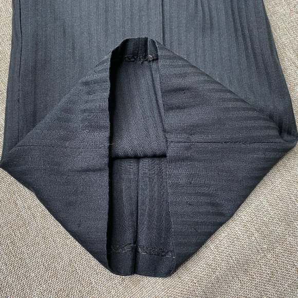 Bocaccio Uomo Pleated Dress Pants Women's 16R Black Pinstriped Business Office - Picture 8 of 13